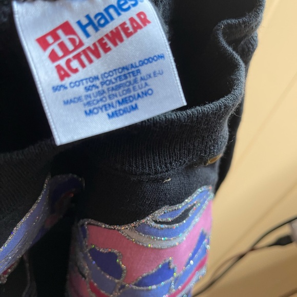 Vintage 90s Southwest Glitter Desert Travel Pastel Crewneck Sweatshirt Medium - Picture 4 of 4